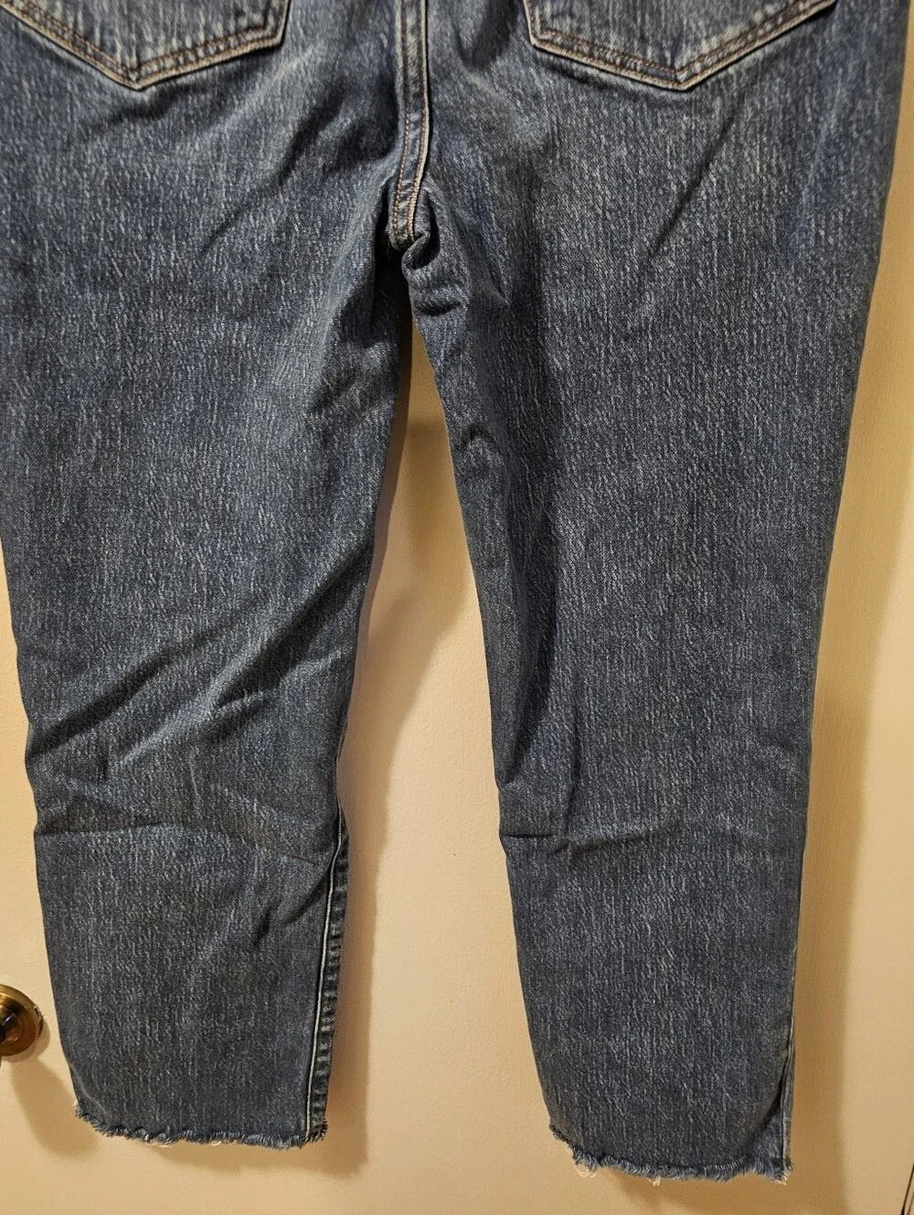 J.Crew Essential Straight Raw Hem Women's Size 28 Medium Blue Denim Jeans